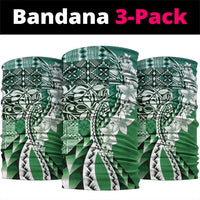 Aloha Vintage Plumeria Hawaiian Tapa Pattern Neck Gaiter Green Hawaiian Tapa Pattern - Polynesian Pride