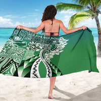 Aloha Vintage Plumeria Hawaiian Tapa Pattern Sarong Green Hawaiian Tapa Pattern - Polynesian Pride
