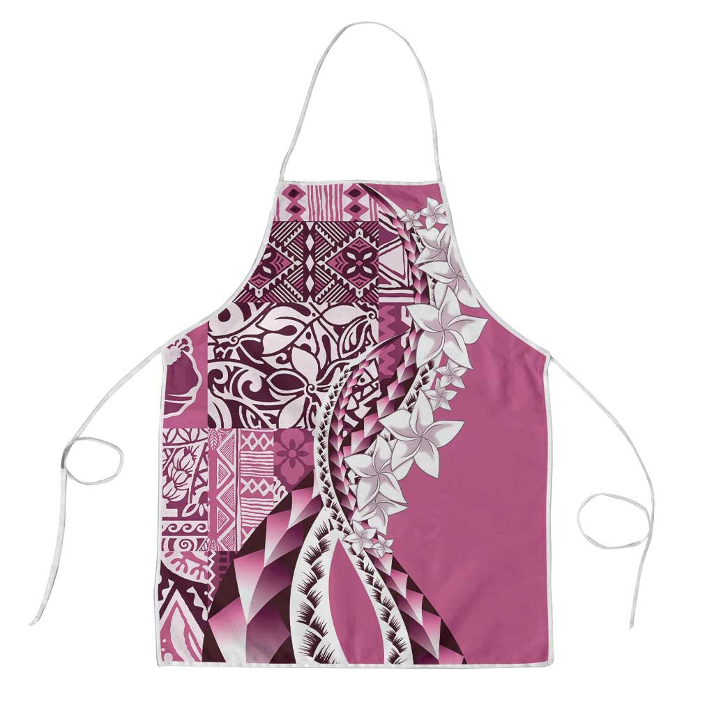 Aloha Vintage Plumeria Hawaiian Tapa Pattern Apron Pink Hawaiian Tapa Pattern - Polynesian Pride