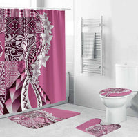 Aloha Vintage Plumeria Hawaiian Tapa Pattern Bathroom Set Pink Hawaiian Tapa Pattern - Polynesian Pride