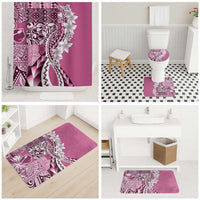 Aloha Vintage Plumeria Hawaiian Tapa Pattern Bathroom Set Pink Hawaiian Tapa Pattern - Polynesian Pride