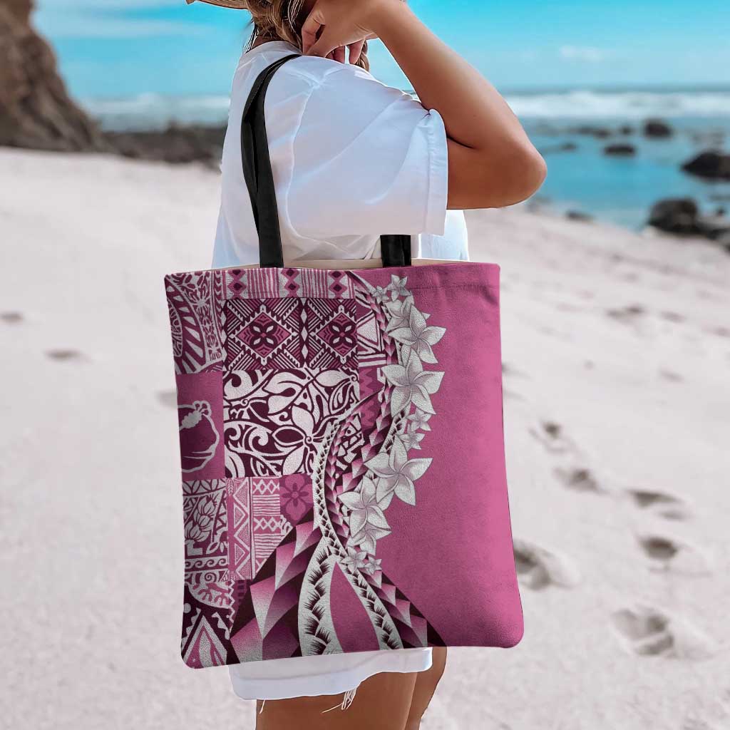 Aloha Vintage Plumeria Hawaiian Tapa Pattern Tote Bag Pink Hawaiian Tapa Pattern - Polynesian Pride