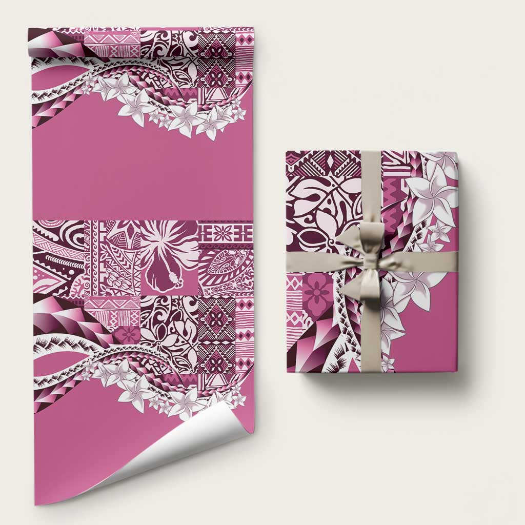 Aloha Vintage Plumeria Hawaiian Tapa Pattern Wrapping Paper Pink Hawaiian Tapa Pattern - Polynesian Pride