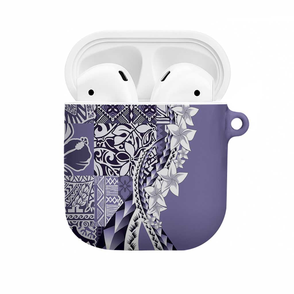 Aloha Vintage Plumeria Hawaiian Tapa Pattern AirPods Case Purple Hawaiian Tapa Pattern - Polynesian Pride