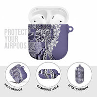 Aloha Vintage Plumeria Hawaiian Tapa Pattern AirPods Case Purple Hawaiian Tapa Pattern - Polynesian Pride