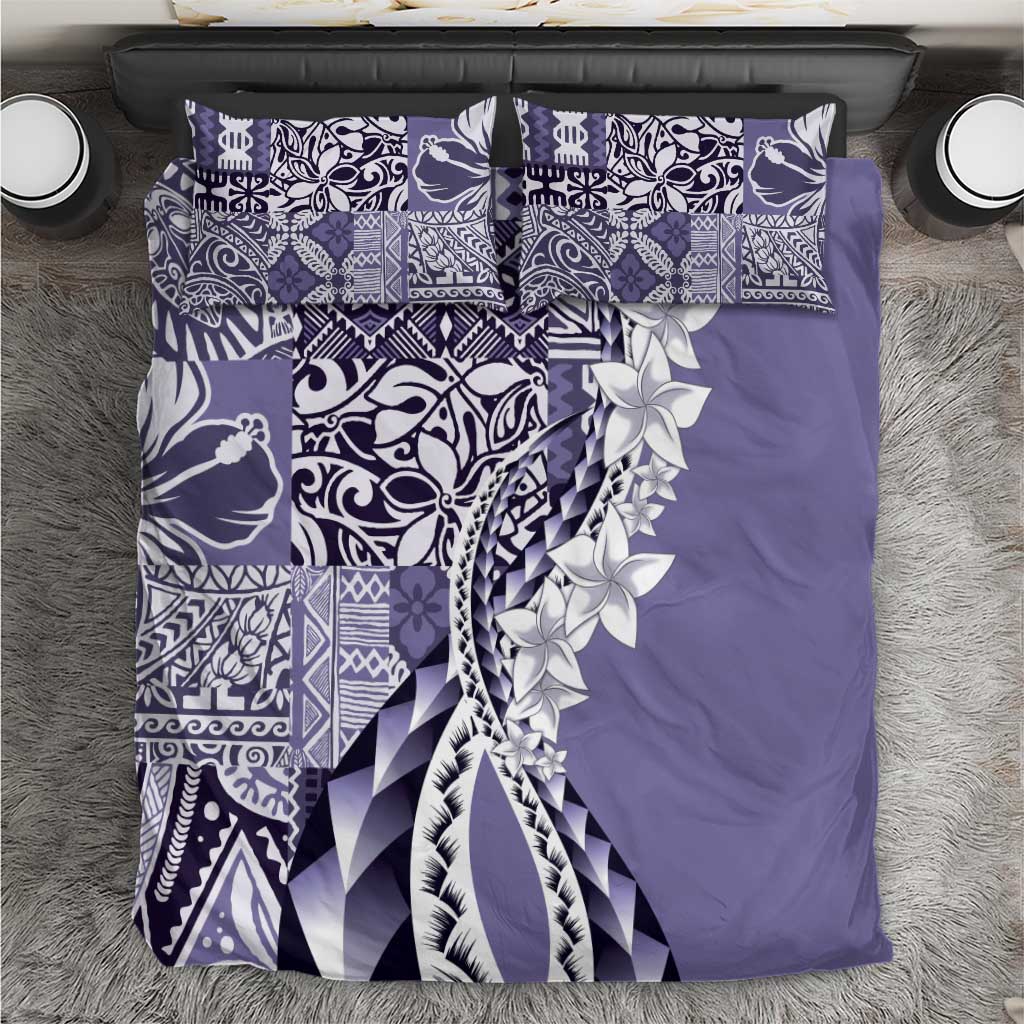 Aloha Vintage Plumeria Hawaiian Tapa Pattern Bedding Set Purple Hawaiian Tapa Pattern - Polynesian Pride
