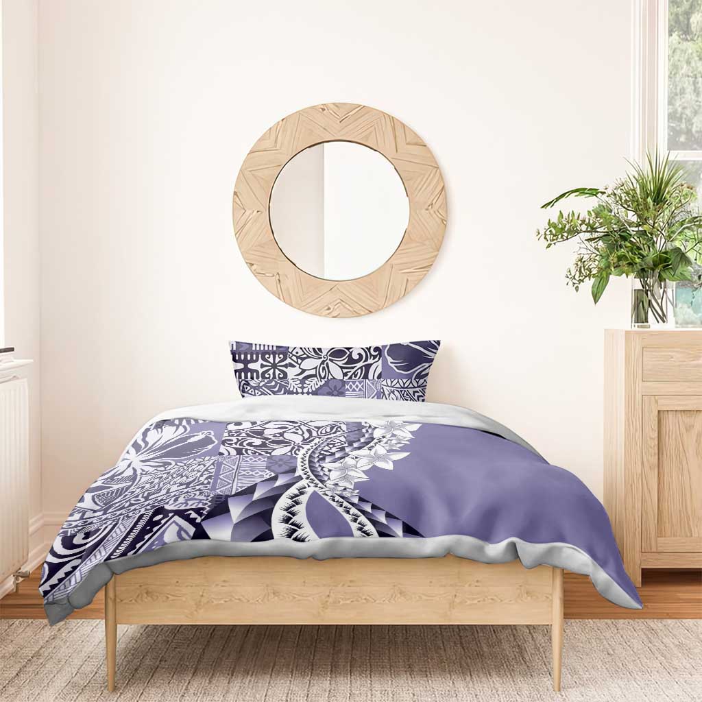 Aloha Vintage Plumeria Hawaiian Tapa Pattern Bedding Set Purple Hawaiian Tapa Pattern - Polynesian Pride