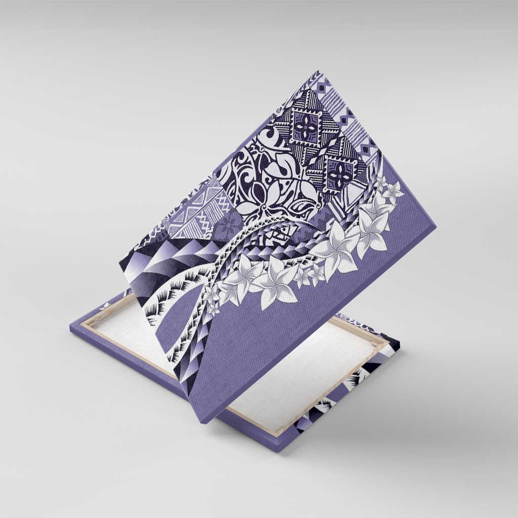 Aloha Vintage Plumeria Hawaiian Tapa Pattern Canvas Wall Art Purple Hawaiian Tapa Pattern - Polynesian Pride