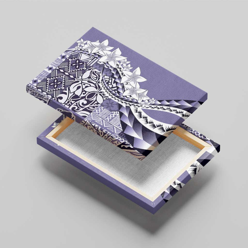 Aloha Vintage Plumeria Hawaiian Tapa Pattern Canvas Wall Art Purple Hawaiian Tapa Pattern - Polynesian Pride