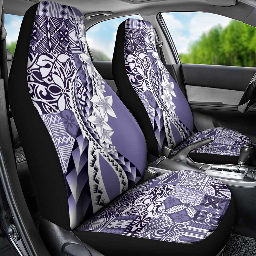Aloha Vintage Plumeria Hawaiian Tapa Pattern Car Seat Cover Purple Hawaiian Tapa Pattern - Polynesian Pride