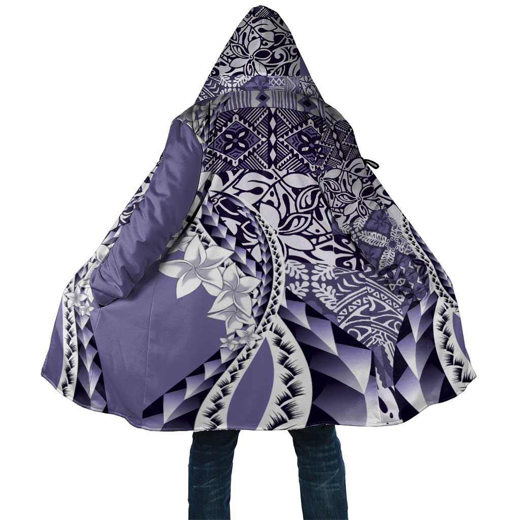 Aloha Vintage Plumeria Hawaiian Tapa Pattern Cloak Purple Hawaiian Tapa Pattern - Polynesian Pride