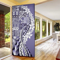 Aloha Vintage Plumeria Hawaiian Tapa Pattern Door Cover Purple Hawaiian Tapa Pattern - Polynesian Pride