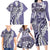 Aloha Vintage Plumeria Hawaiian Tapa Pattern Family Matching Long Sleeve Bodycon Dress and Hawaiian Shirt Purple Hawaiian Tapa Pattern - Polynesian Pride