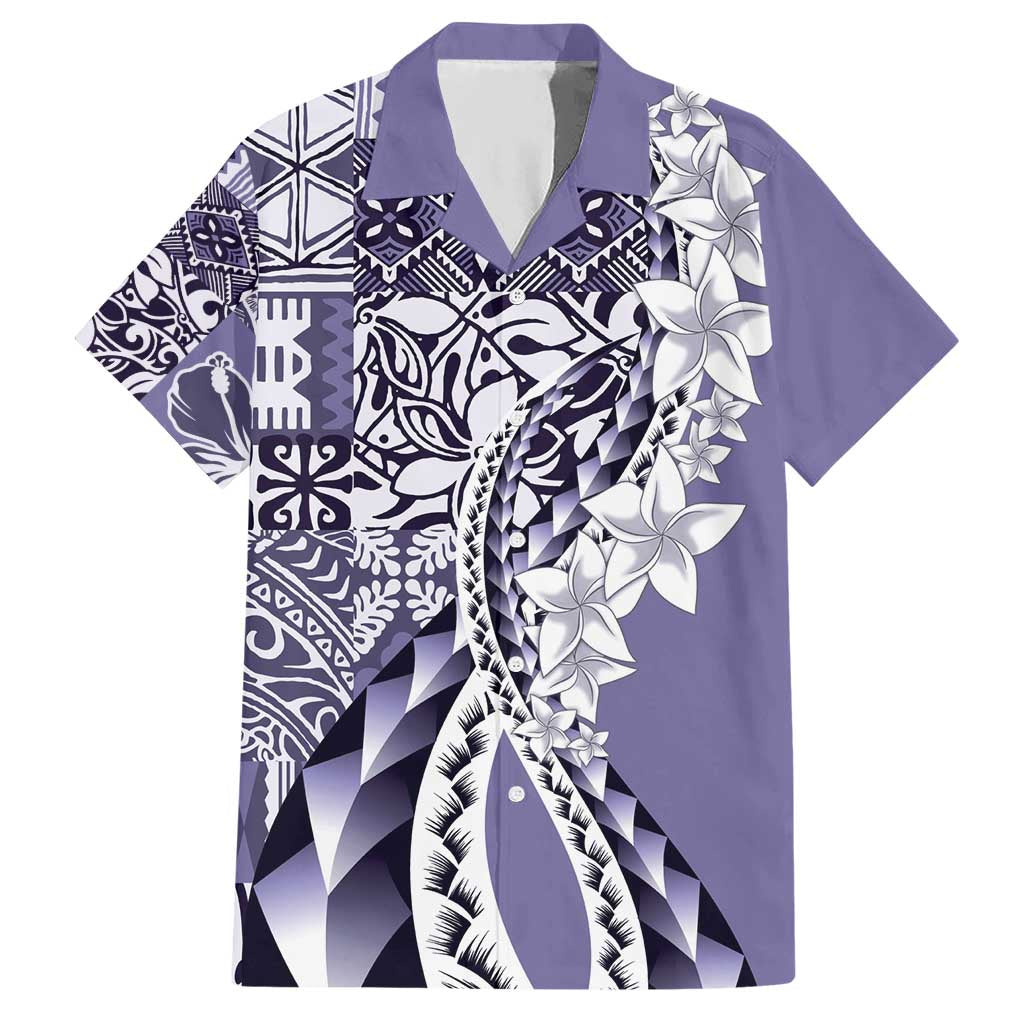 Aloha Vintage Plumeria Hawaiian Tapa Pattern Hawaiian Shirt Purple Hawaiian Tapa Pattern - Polynesian Pride