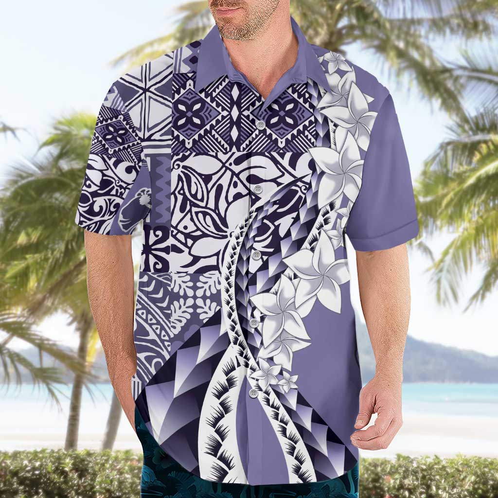 Aloha Vintage Plumeria Hawaiian Tapa Pattern Hawaiian Shirt Purple Hawaiian Tapa Pattern - Polynesian Pride