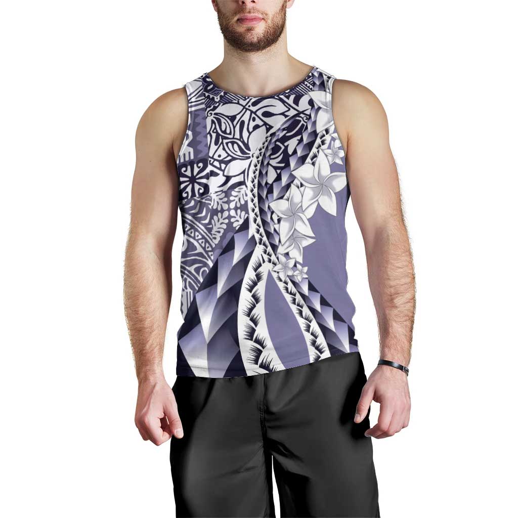 Aloha Vintage Plumeria Hawaiian Tapa Pattern Men Tank Top Purple Hawaiian Tapa Pattern - Polynesian Pride
