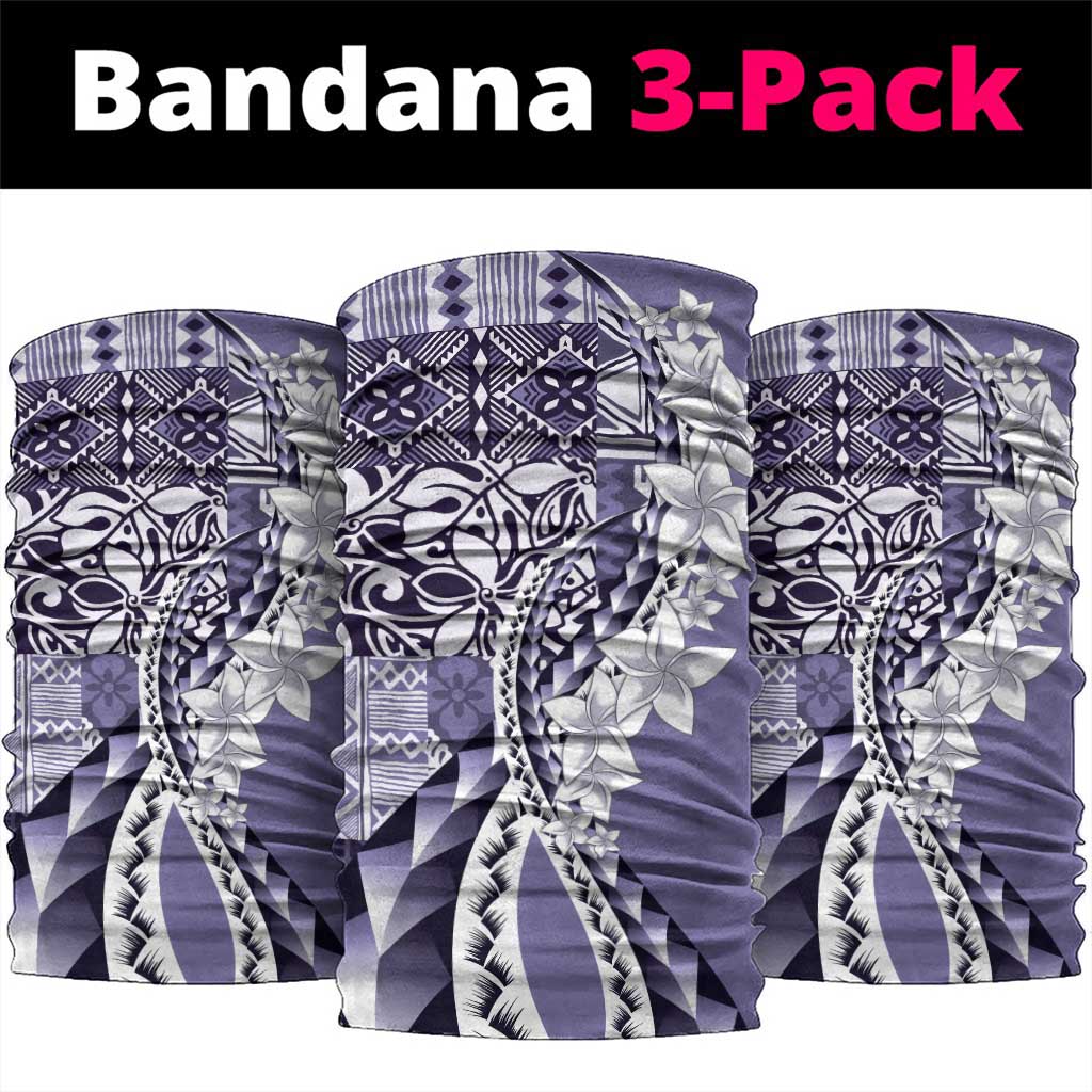 Aloha Vintage Plumeria Hawaiian Tapa Pattern Neck Gaiter Purple Hawaiian Tapa Pattern - Polynesian Pride