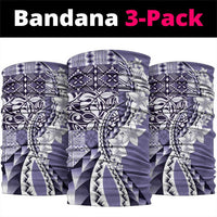 Aloha Vintage Plumeria Hawaiian Tapa Pattern Neck Gaiter Purple Hawaiian Tapa Pattern - Polynesian Pride