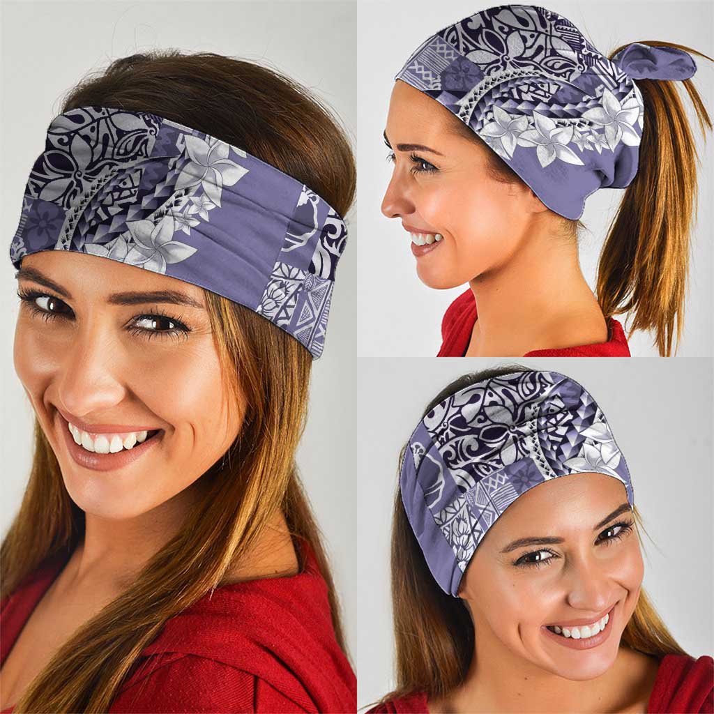 Aloha Vintage Plumeria Hawaiian Tapa Pattern Neck Gaiter Purple Hawaiian Tapa Pattern - Polynesian Pride