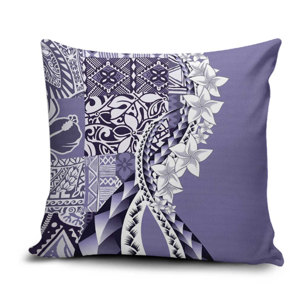 Aloha Vintage Plumeria Hawaiian Tapa Pattern Pillow Cover Purple Hawaiian Tapa Pattern - Polynesian Pride