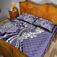 Aloha Vintage Plumeria Hawaiian Tapa Pattern Quilt Bed Set Purple Hawaiian Tapa Pattern - Polynesian Pride