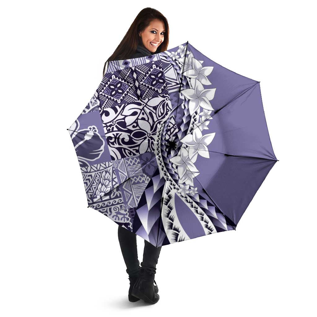Aloha Vintage Plumeria Hawaiian Tapa Pattern Umbrella Purple Hawaiian Tapa Pattern - Polynesian Pride