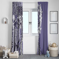 Aloha Vintage Plumeria Hawaiian Tapa Pattern Window Curtain Purple Hawaiian Tapa Pattern - Polynesian Pride