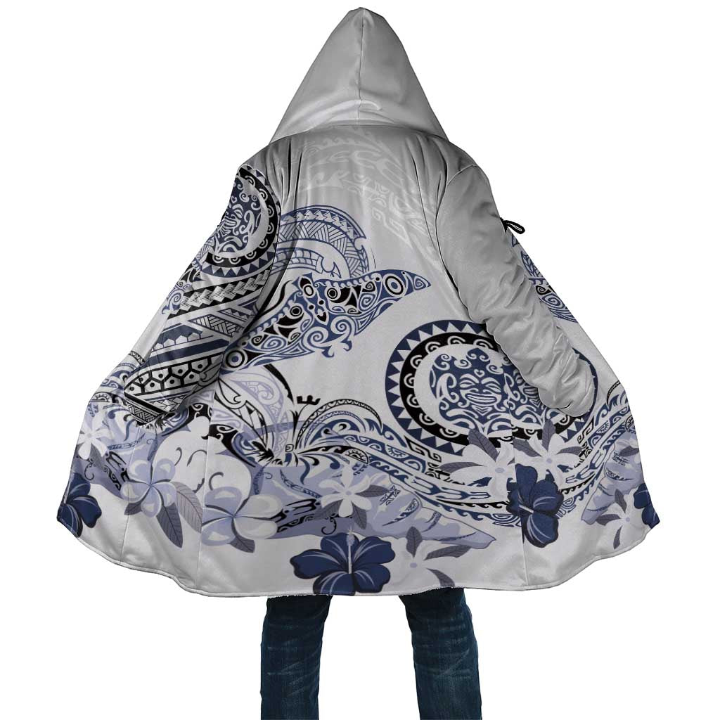 Polynesian Manta Ray Cloak Blue Floral Turtle Tattoo - Polynesian Pride