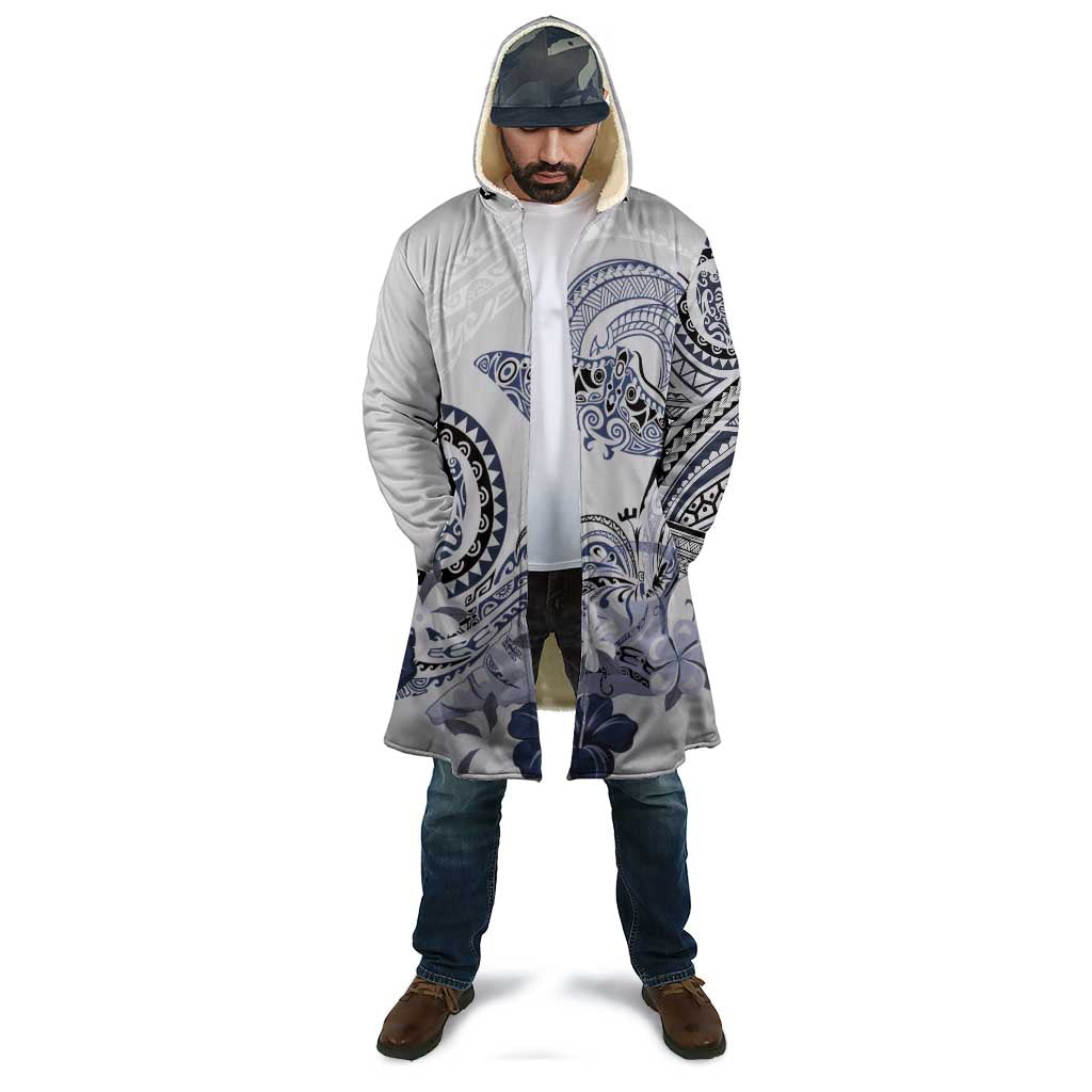 Polynesian Manta Ray Cloak Blue Floral Turtle Tattoo - Polynesian Pride