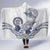 Polynesian Manta Ray Hooded Blanket Blue Floral Turtle Tattoo - Polynesian Pride