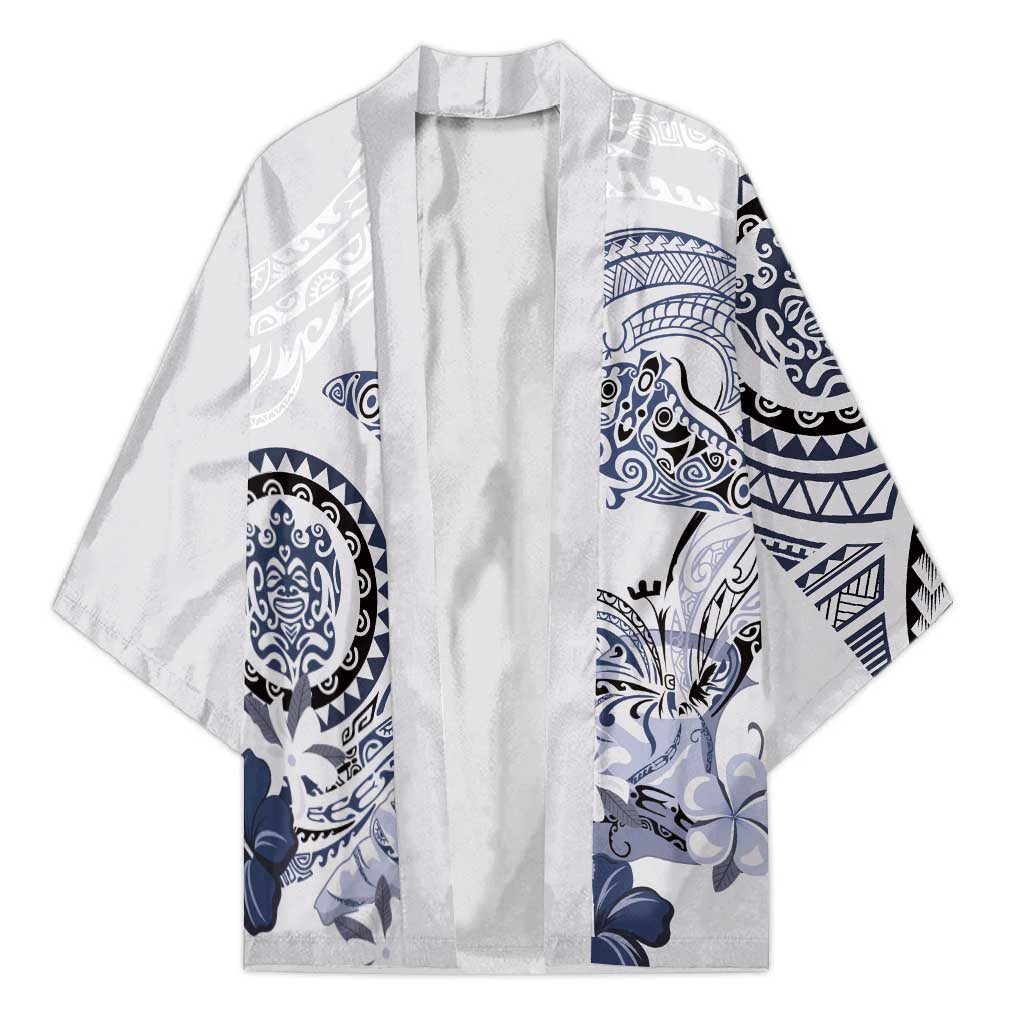 Polynesian Manta Ray Kimono Blue Floral Turtle Tattoo - Polynesian Pride