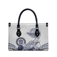 Polynesian Manta Ray Leather Bag Blue Floral Turtle Tattoo - Polynesian Pride