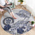 Polynesian Manta Ray Round Carpet Blue Floral Turtle Tattoo - Polynesian Pride