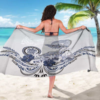 Polynesian Manta Ray Sarong Blue Floral Turtle Tattoo - Polynesian Pride