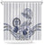 Polynesian Manta Ray Shower Curtain Blue Floral Turtle Tattoo - Polynesian Pride