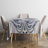 Polynesian Manta Ray Tablecloth Blue Floral Turtle Tattoo - Polynesian Pride