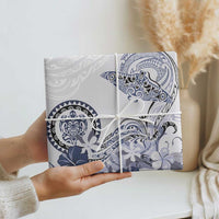 Polynesian Manta Ray Wrapping Paper Blue Floral Turtle Tattoo - Polynesian Pride