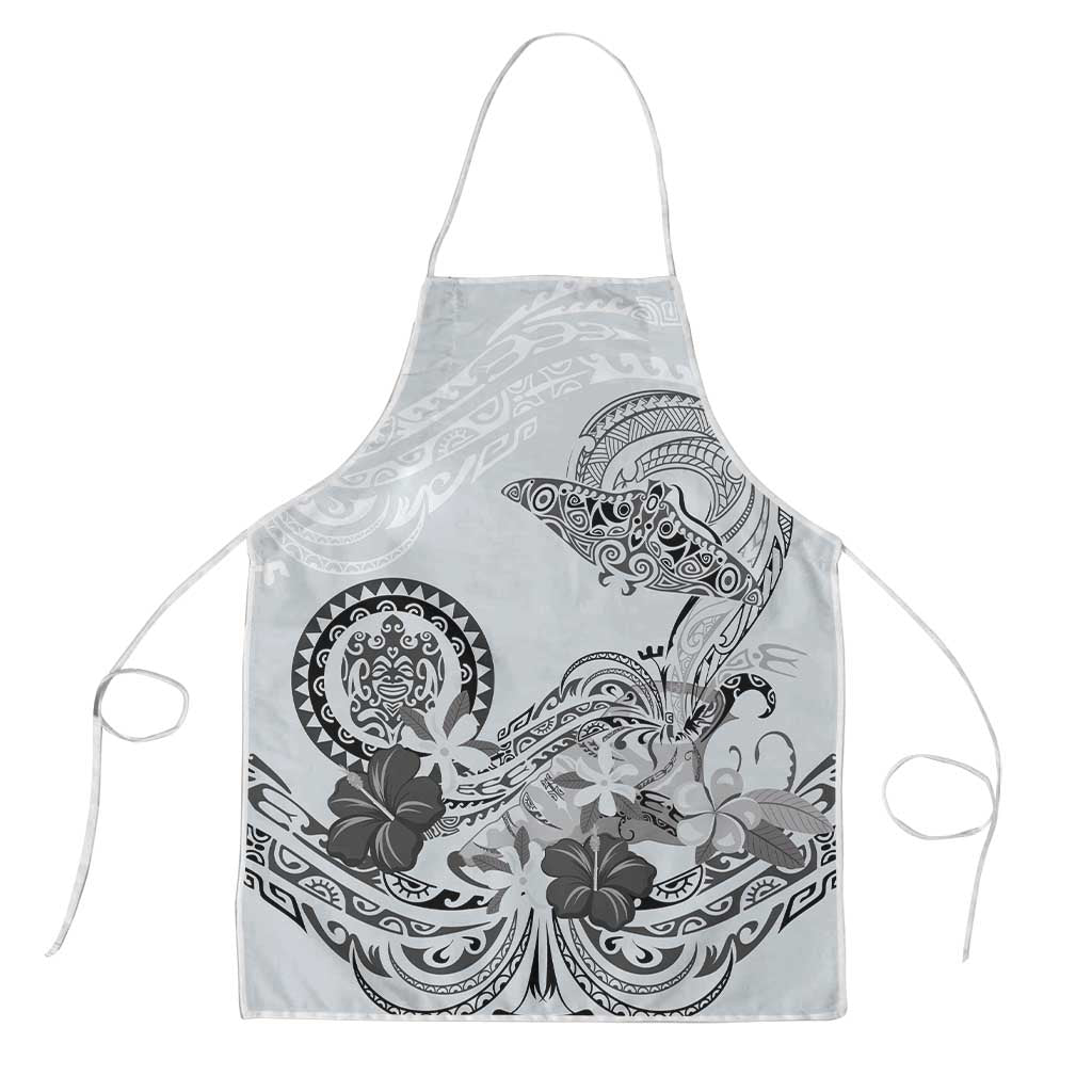 Polynesian Manta Ray Apron Gray Floral Turtle Tattoo - Polynesian Pride