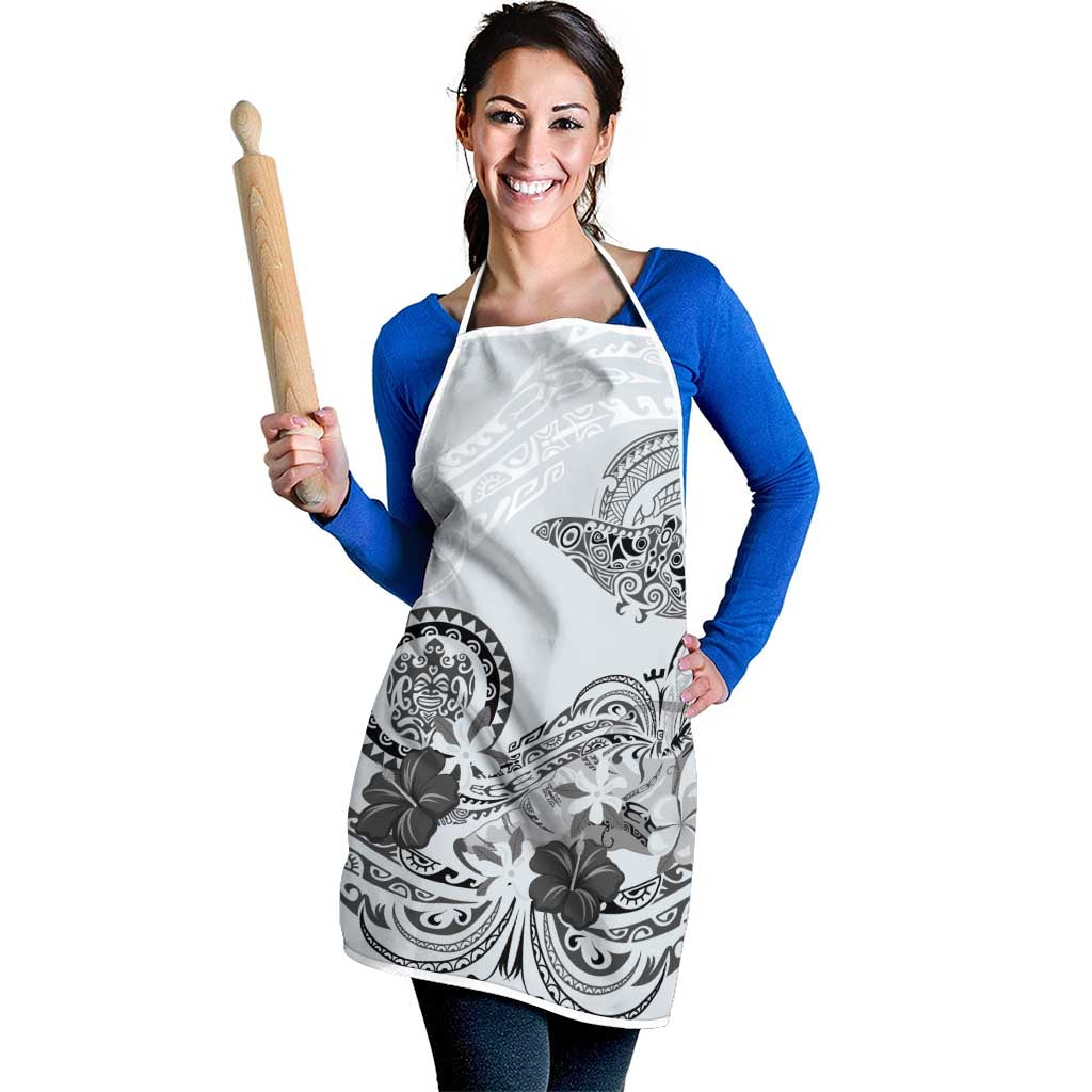 Polynesian Manta Ray Apron Gray Floral Turtle Tattoo - Polynesian Pride
