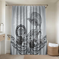 Polynesian Manta Ray Bathroom Set Gray Floral Turtle Tattoo - Polynesian Pride