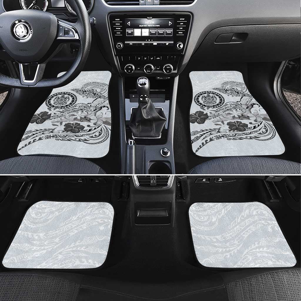 Polynesian Manta Ray Car Mats Gray Floral Turtle Tattoo - Polynesian Pride