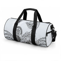 Polynesian Manta Ray Duffle Bag Gray Floral Turtle Tattoo LT9 - Polynesian Pride