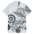 Polynesian Manta Ray Family Matching Long Sleeve Bodycon Dress and Hawaiian Shirt Gray Floral Turtle Tattoo - Polynesian Pride