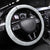 Polynesian Manta Ray Steering Wheel Cover Gray Floral Turtle Tattoo - Polynesian Pride