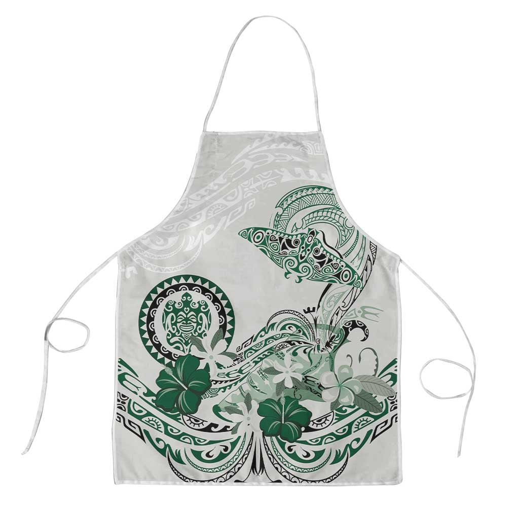 Polynesian Manta Ray Apron Green Floral Turtle Tattoo - Polynesian Pride