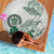 Polynesian Manta Ray Beach Blanket Green Floral Turtle Tattoo - Polynesian Pride