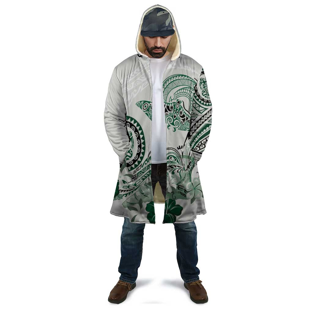 Polynesian Manta Ray Cloak Green Floral Turtle Tattoo - Polynesian Pride