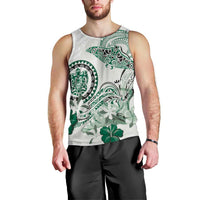 Polynesian Manta Ray Men Tank Top Green Floral Turtle Tattoo - Polynesian Pride