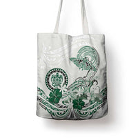 Polynesian Manta Ray Tote Bag Green Floral Turtle Tattoo - Polynesian Pride