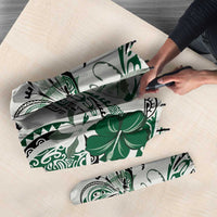 Polynesian Manta Ray Umbrella Green Floral Turtle Tattoo - Polynesian Pride